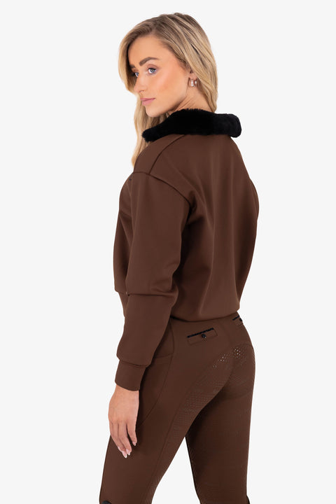 GINNY - QUARTER ZIP | MOCHA LATTE