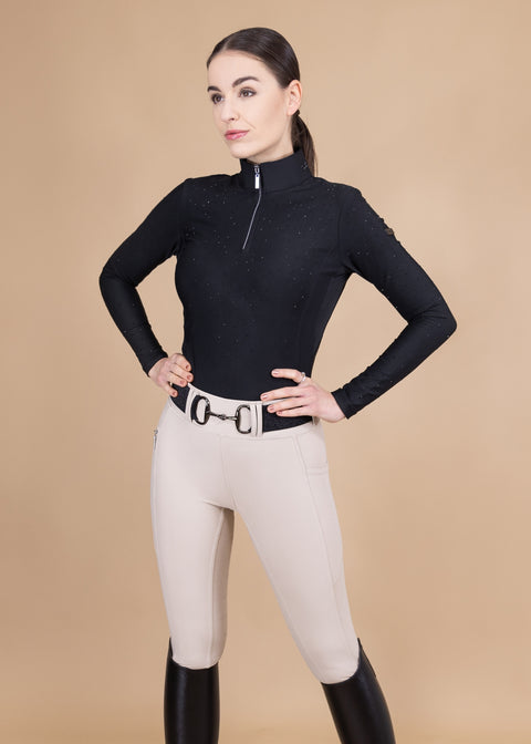 KYLIE - RIDING LEGGINGS | CREME SILVER