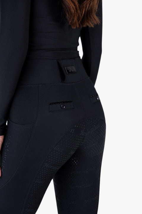 CRYSTAL KYLIE - RIDING LEGGINGS | BLACK CRYSTALS