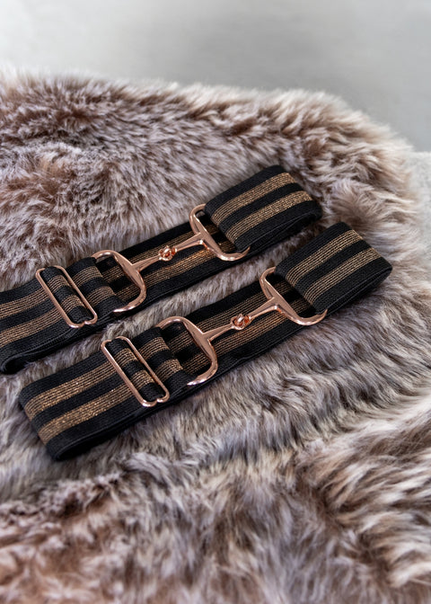 GINNY - BELT | STRIPE | BLACK ROSE GOLD