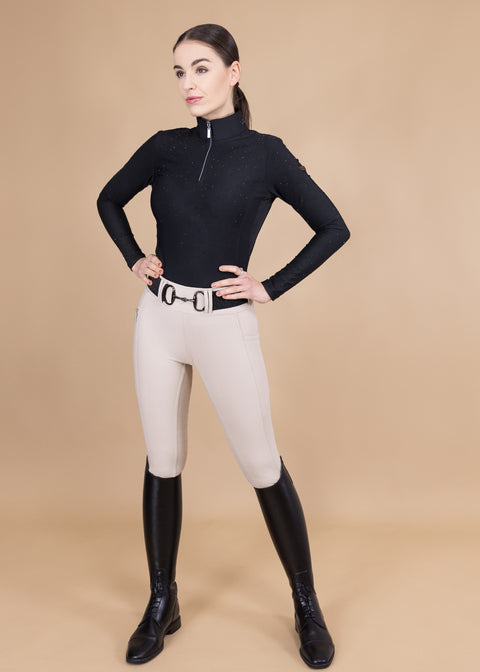 KYLIE - RIDING LEGGINGS | CREME SILVER