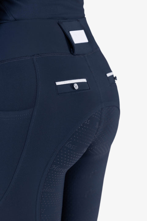 CRYSTAL KYLIE - RIDING LEGGINGS | NAVY - WHITE CRYSTALS