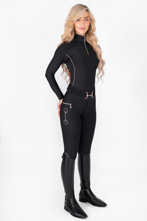 KYLIE - PERFORMANCE BASE LAYER | BLACK CRYSTAL ROSE GOLD