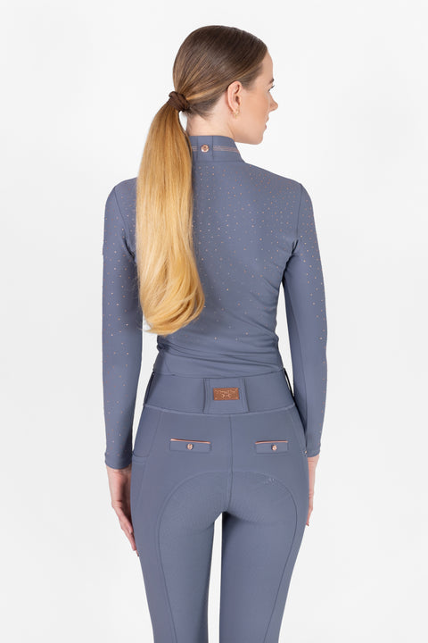 Kylie – Koszulka jeździecka z długim rękawem | La Muse Różowe złoto crystal