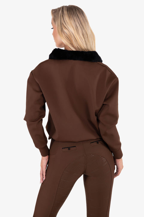 GINNY - QUARTER ZIP | MOCHA LATTE