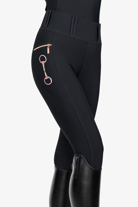 KYLIE - RIDING LEGGINGS | BLACK ROSE GOLD