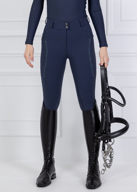 CLARA - BREECHES | NAVY SILVER