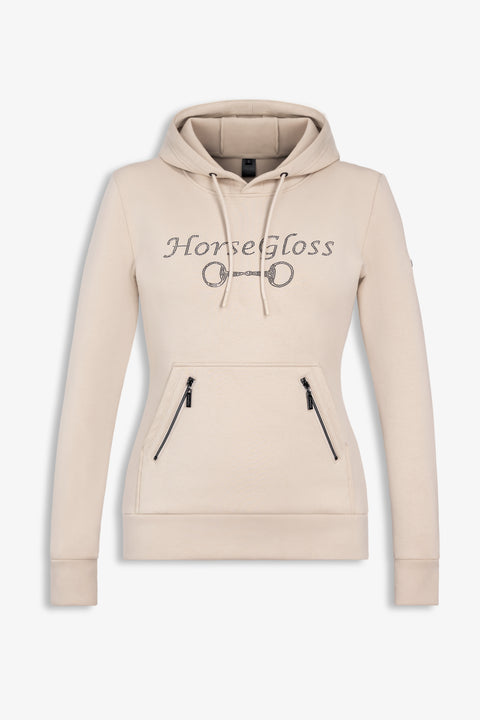 CHARLOTTE - HOODIE | CREME BLACK CRYSTALS