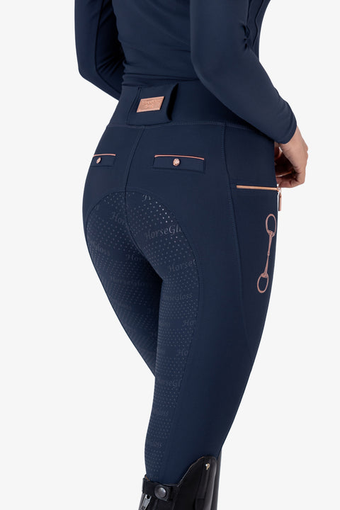 KYLIE - RIDING LEGGINGS | NAVY ROSE GOLD