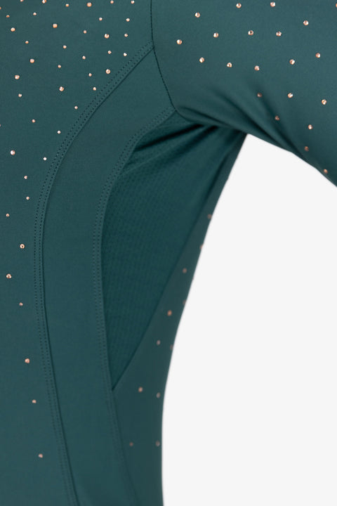 Kylie – Koszulka jeździecka z długim rękawem | La Lune Różowe złoto crystal