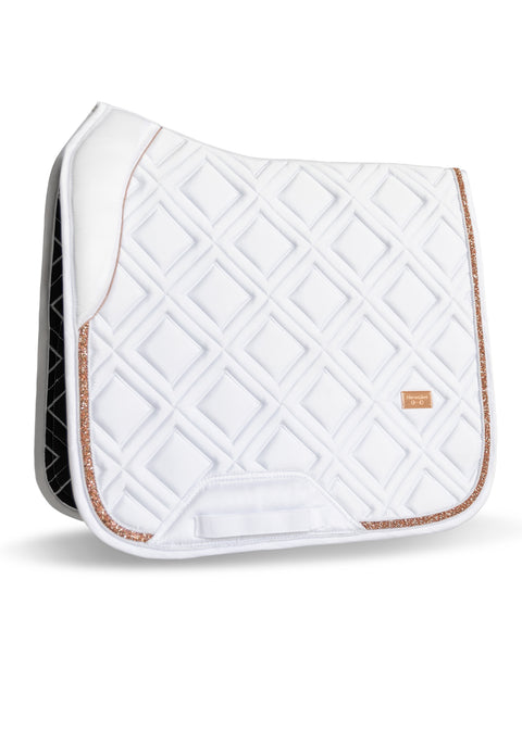 CELINE - DRESSAGE SADDLE PAD | WHITE ROSE GOLD