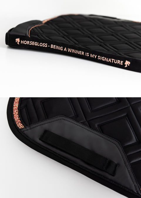 CELINE - DRESSAGE SADDLE PAD | BLACK ROSE GOLD