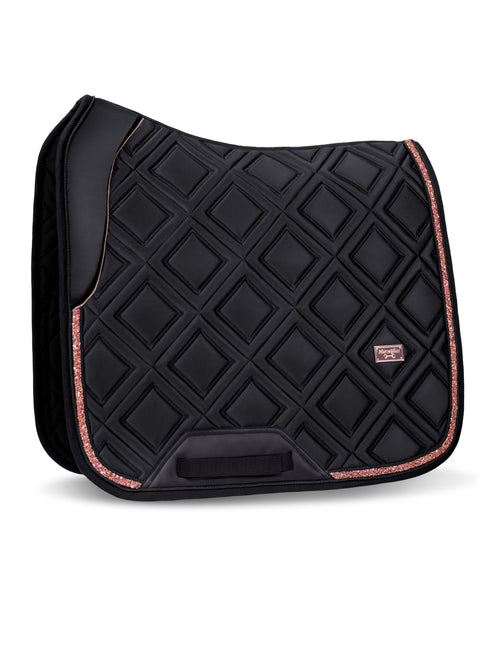 CELINE - DRESSAGE SADDLE PAD | BLACK ROSE GOLD