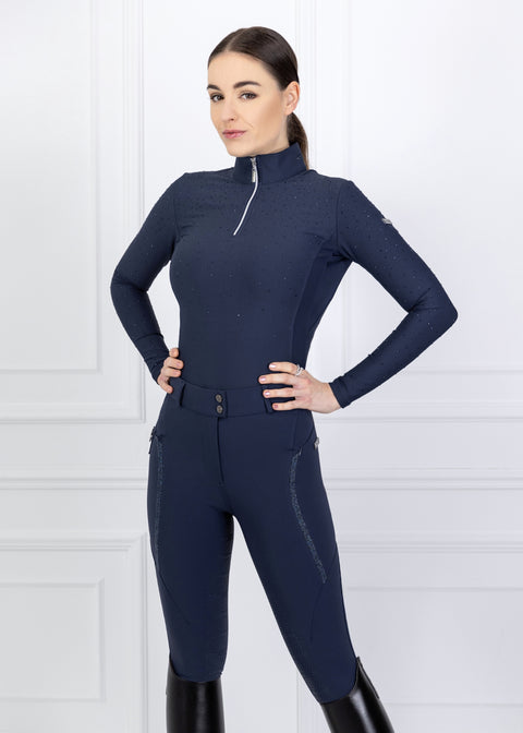 CLARA - BREECHES | NAVY SILVER