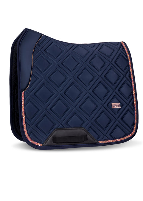 CELINE - DRESSAGE SADDLE PAD | NAVY ROSE GOLD CRYSTALS