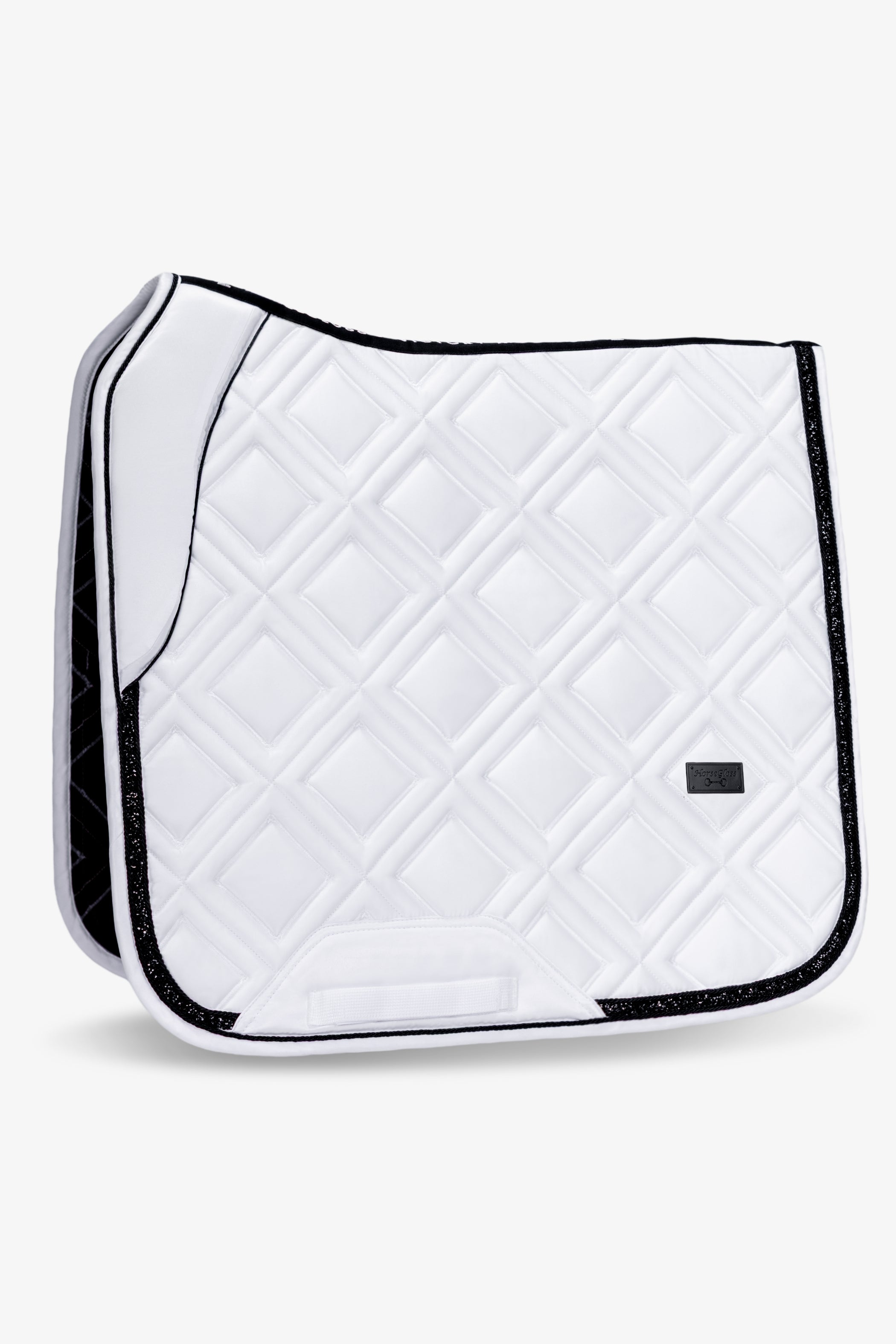 CELINE - DRESSAGE SADDLE PAD | WHITE BLACK CRYSTALS
