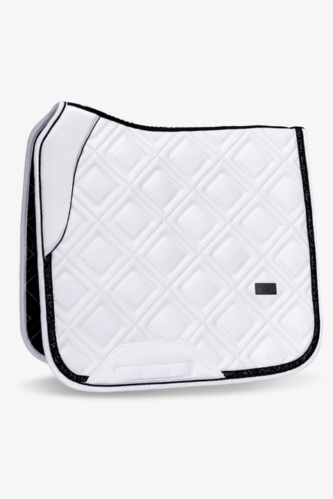 CELINE - DRESSAGE SADDLE PAD | WHITE BLACK CRYSTALS
