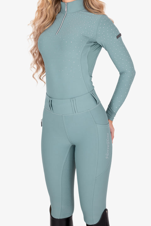 KYLIE - PERFORMANCE BASE LAYER | DYNASTY GREEN SILVER CRYSTAL