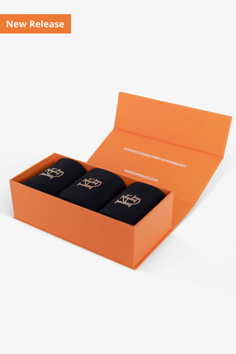RIDING SOCKS | 3-PACK BLACK ROSE GOLD
