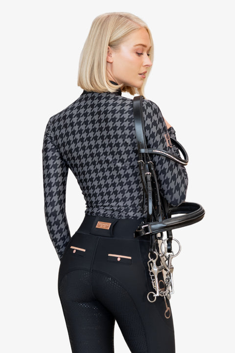 KYLIE - BASE LAYER LONG SLEEVE | HOUNDSTOOTH