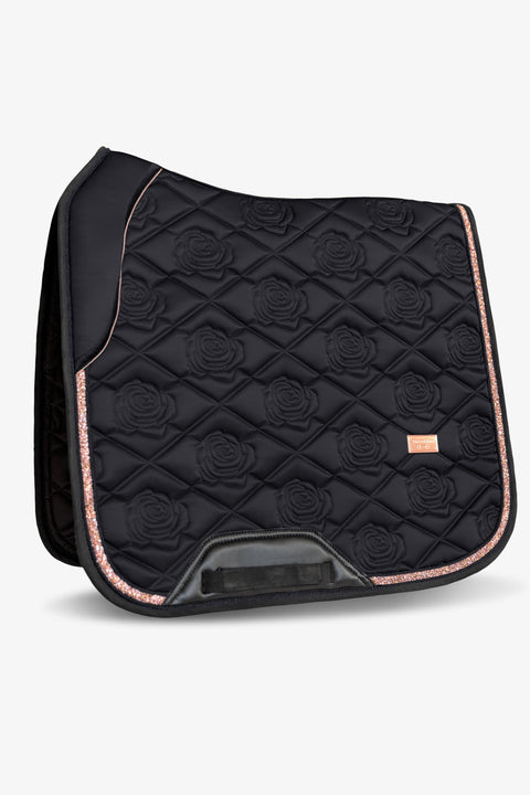 Serena – Czaprak do ujeżdżenia | Czarny z różowym złotem