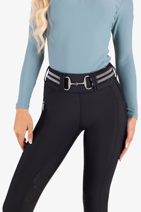 GINNY - BELT | STRIPE | BLACK SILVER