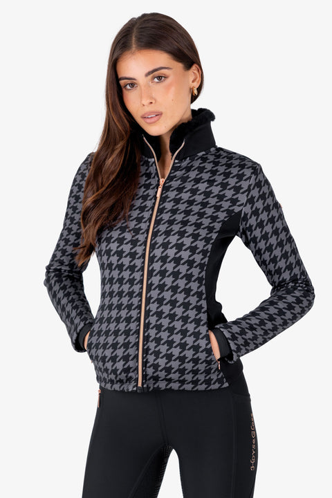 FLORENCE - PERFORMANCE JACKET | BLACK WOOL "HOUNDSTOOTH"