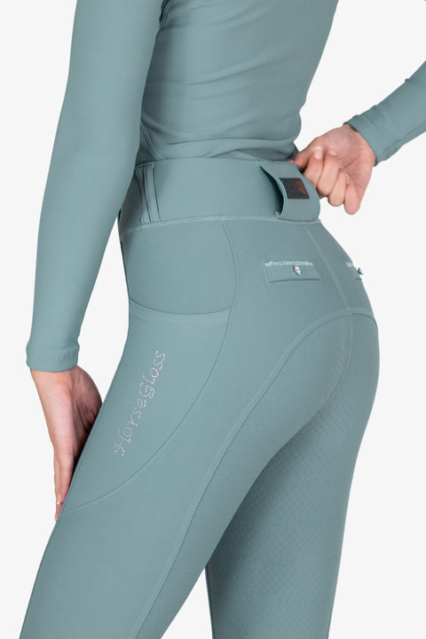 CRYSTAL KYLIE - RIDING LEGGINGS | DYNASTY GREEN