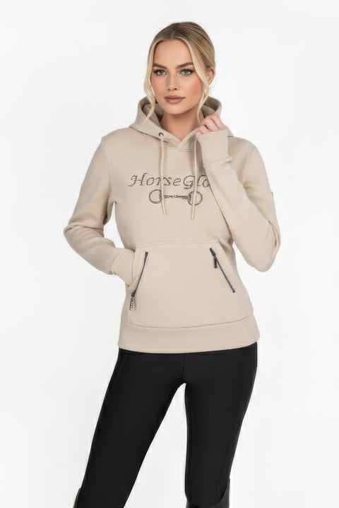 CHARLOTTE - HOODIE | CREME BLACK CRYSTALS