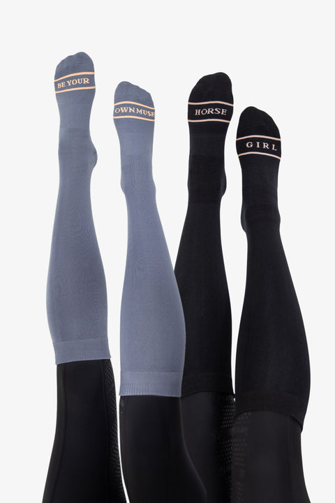 RIDING SOCKS | 3-PACK BLACK NAVY LA MUSE ROSE GOLD