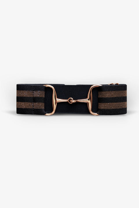 GINNY - BELT | STRIPE | BLACK ROSE GOLD