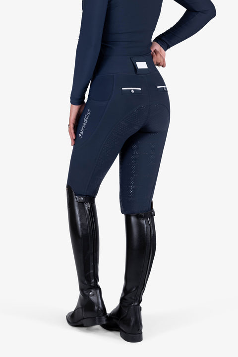 CRYSTAL KYLIE - RIDING LEGGINGS | NAVY - WHITE CRYSTALS