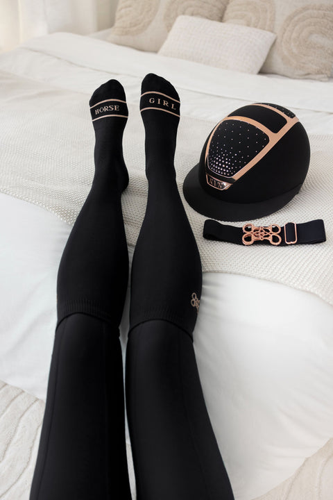 CLARA SOCKS | BLACK ROSE GOLD - HORSE GIRL