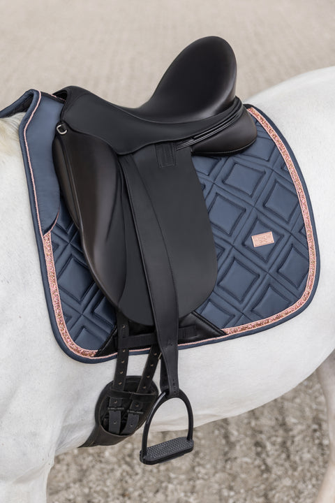 CELINE - DRESSAGE SADDLE PAD | GRAND PRIX BLUE ROSE GOLD