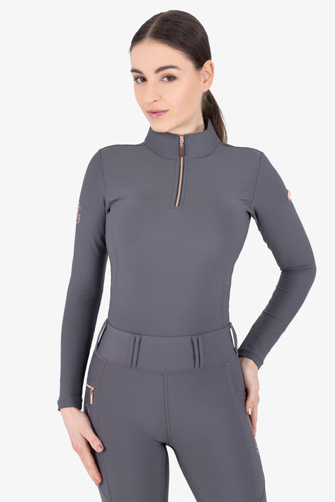 Kylie - Camisa de montar | Smokey Grey "Oro rosa"