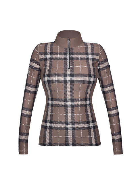 Équestre maillot de corps pour l'équitation - Kylie |Mocha Latte "Checkered" 