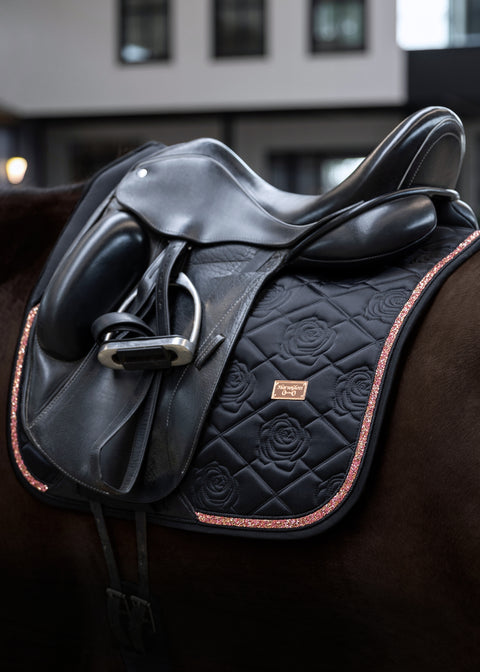 SERENA - DRESSAGE SADDLE PAD | BLACK ROSE GOLD