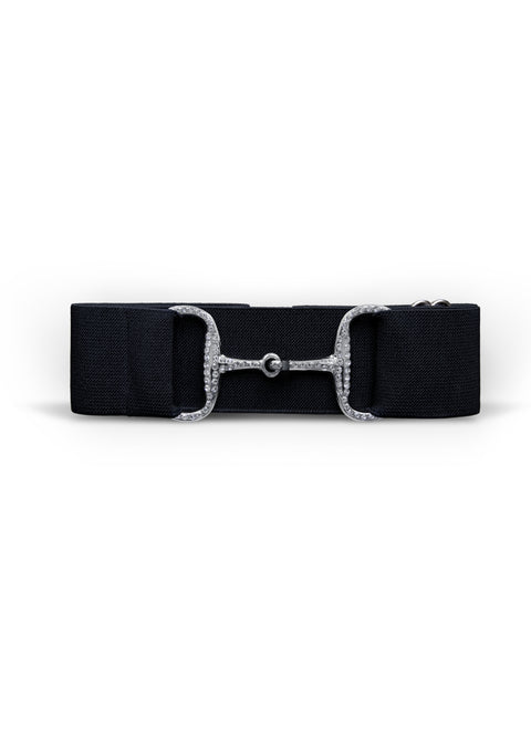 Ceinture Mors de filet - Ginny | Noir "Argent" & "Argent Pierres Swarovski"