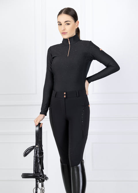 CLARA - BREECHES | BLACK - ROSE GOLD