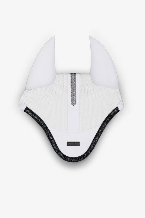 CELINE - EAR BONNET | WHITE BLACK CRYSTALS