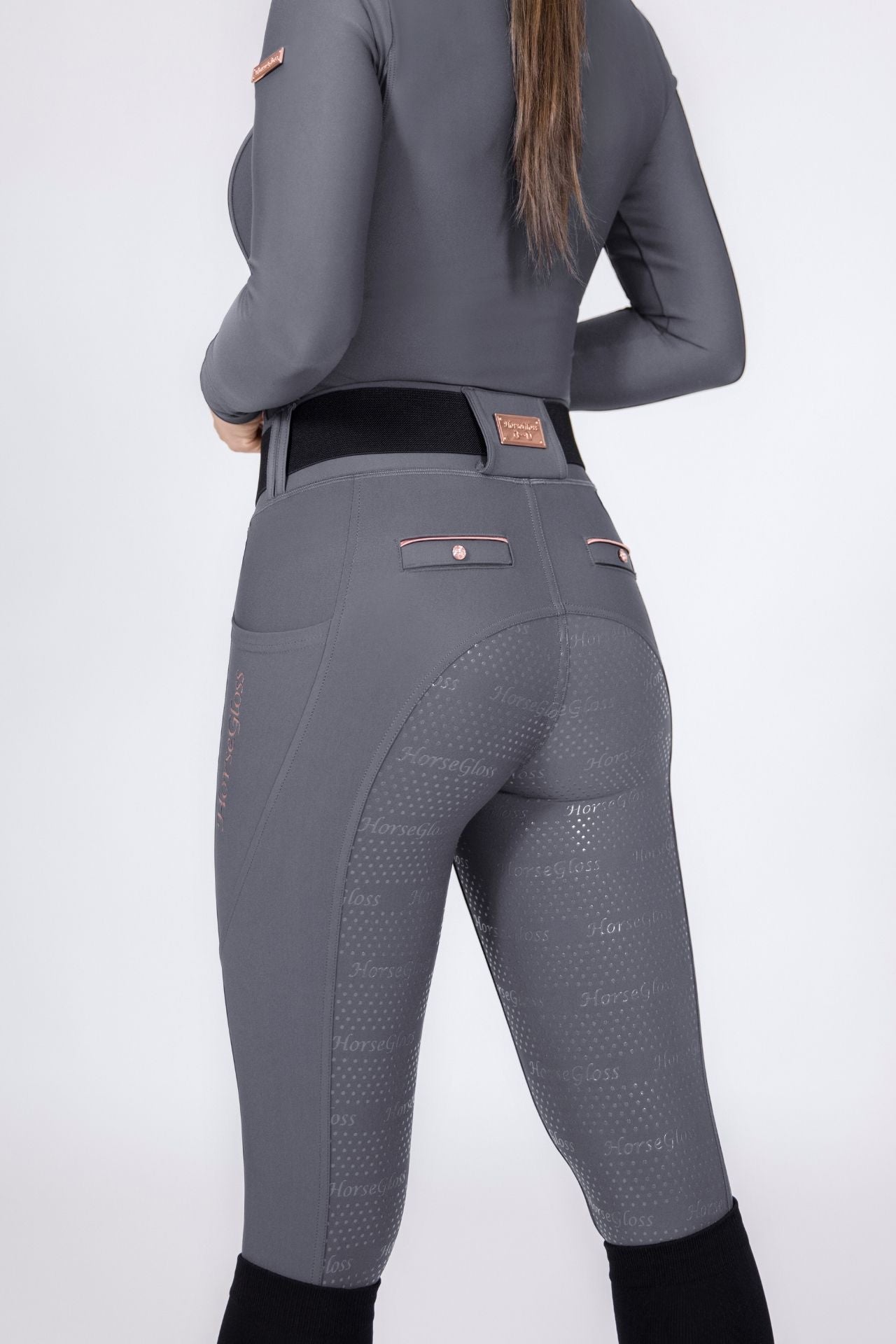 Foxy Riding Tights- Charcoal - Foxy Equestrian