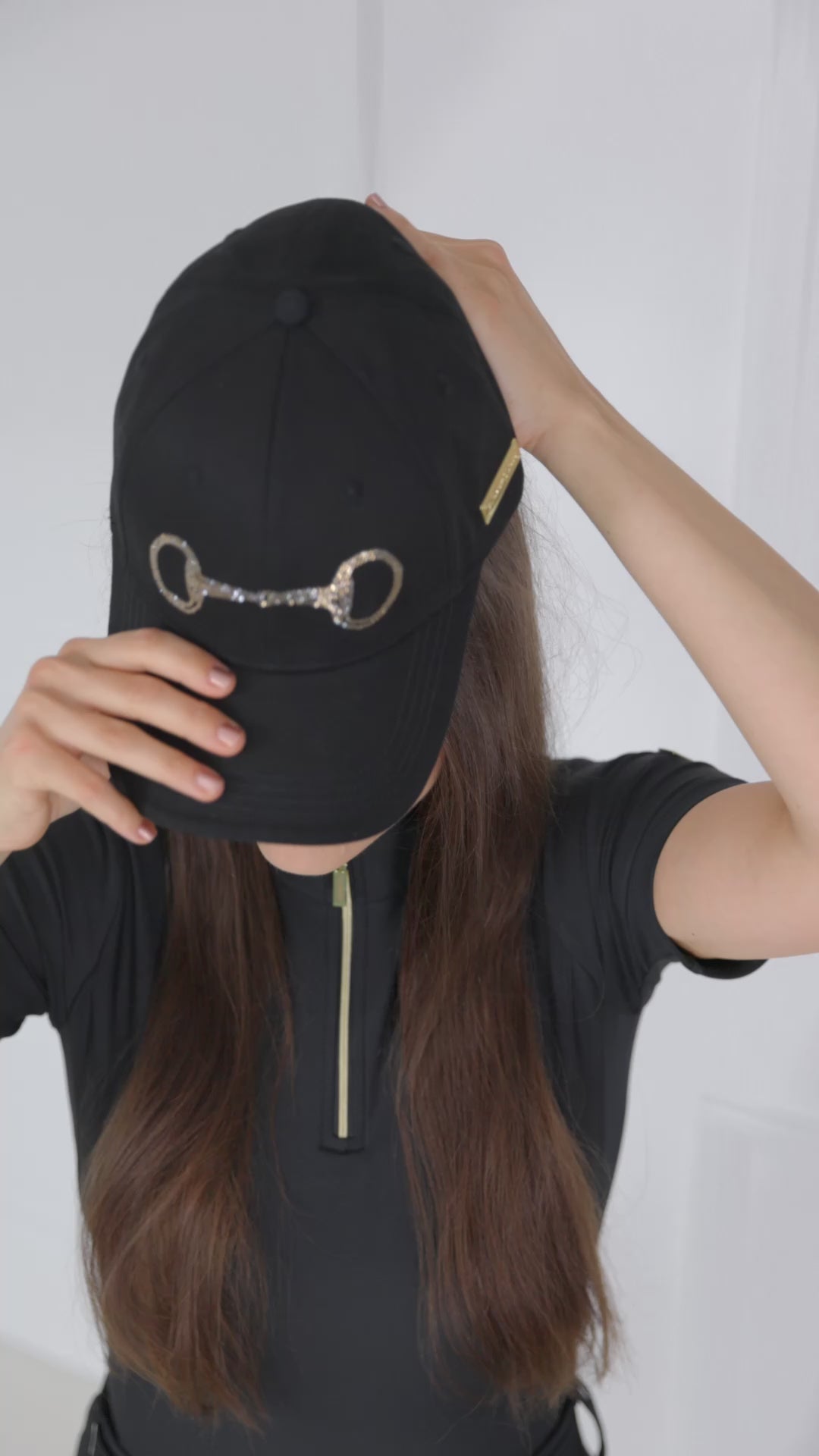 EQUESTRIAN SNAFFLE BIT CAP - SERENA | BLACK WITH 