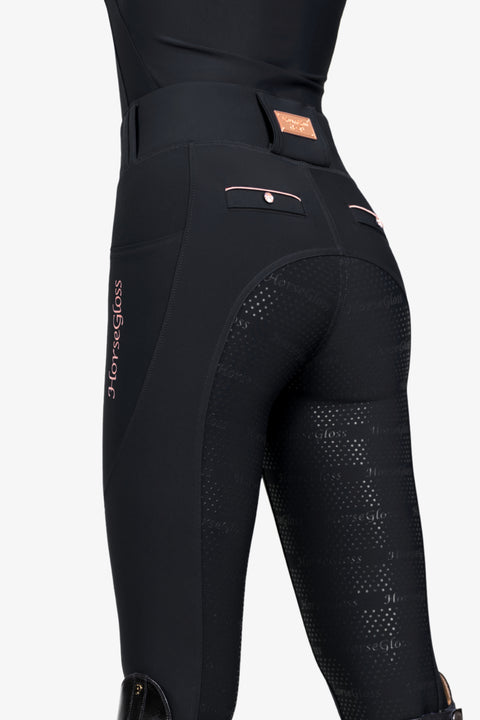 KYLIE - RIDING LEGGINGS | BLACK ROSE GOLD