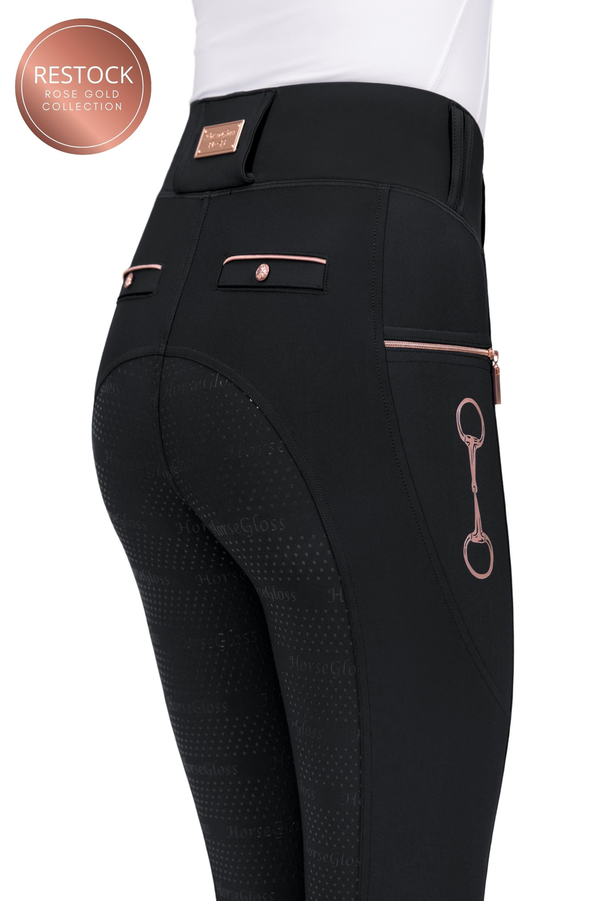 Women's leggings PLR003 - black/pink